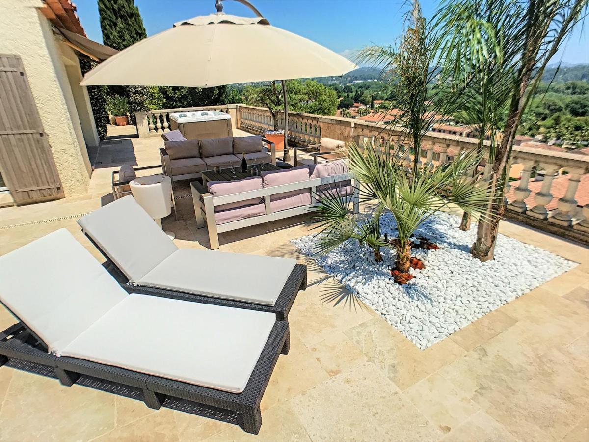 3 Bedrooms Villa near Cannes - Pool&Jacuzzi - Sea View Mandelieu Esterno foto