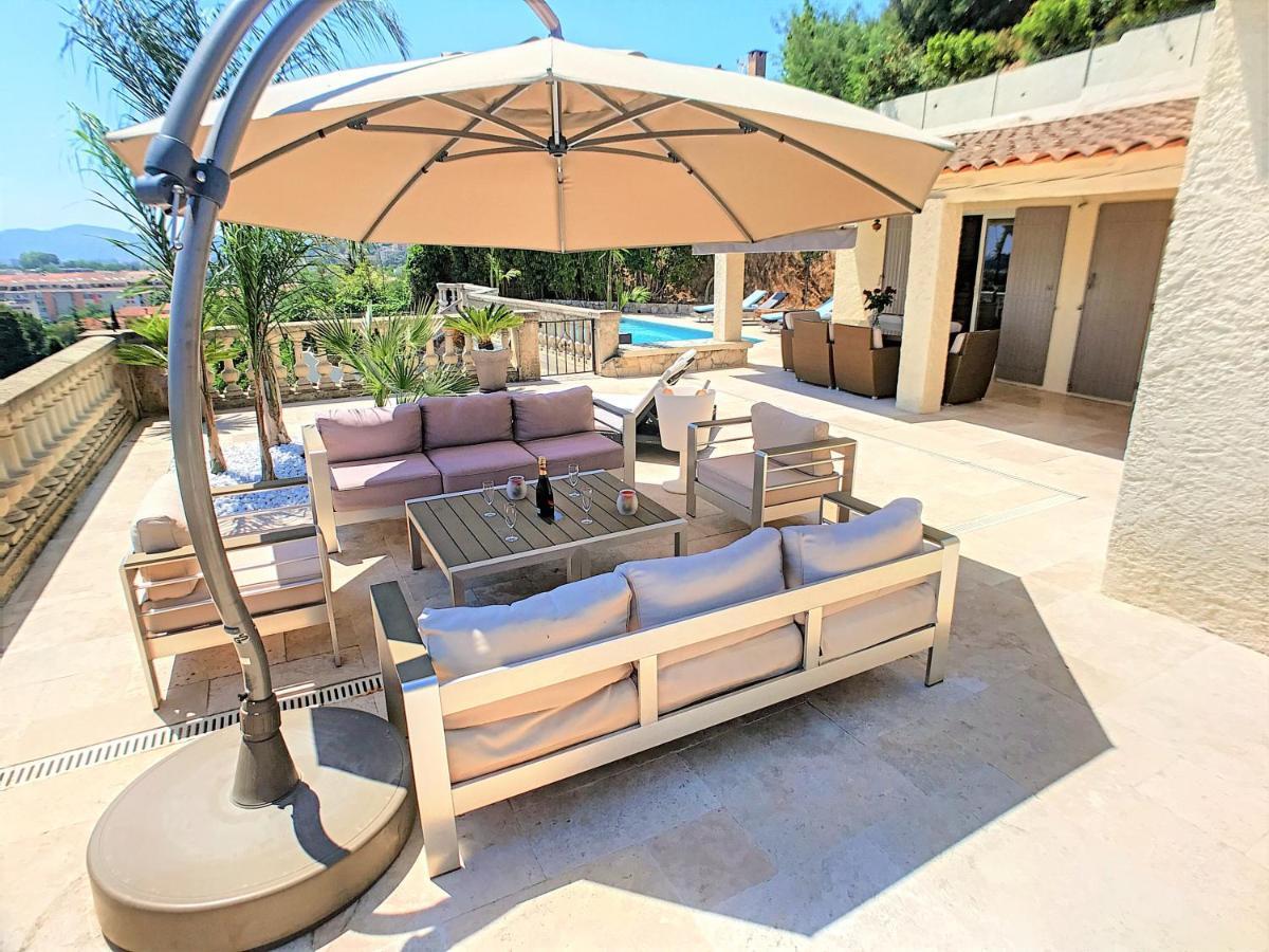 3 Bedrooms Villa near Cannes - Pool&Jacuzzi - Sea View Mandelieu Esterno foto